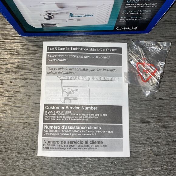 Proctor Silex Under Cabinet Power Opener Can Opener C4434 Space Saver New In Box - Picture 7 of 9